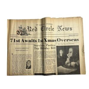 Vintage WWIII Red Circle News 71st Infantry Newspaper December 1945 Rare